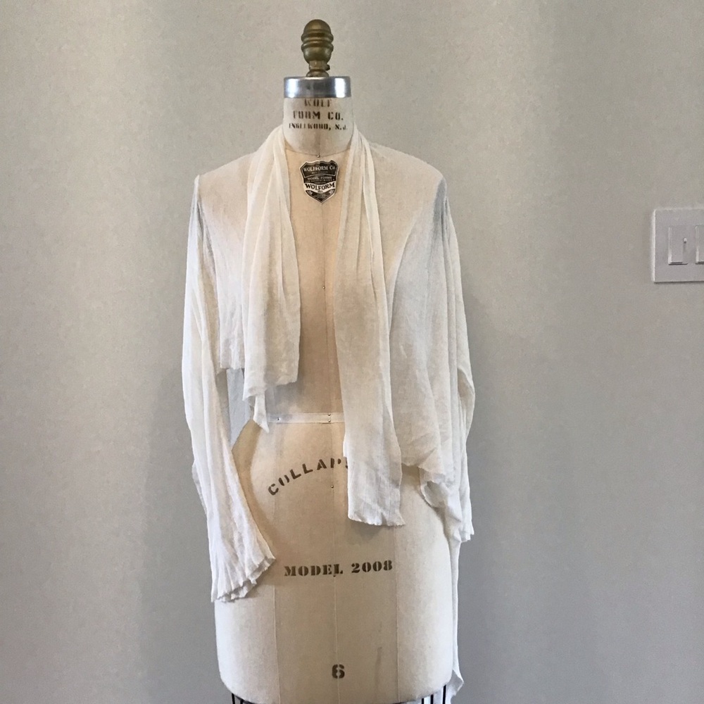 Ann Demeulemeester White Silk-Blend Garment
